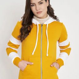 BRINNS Mustard & White Color-Block Hoodie-picture-1