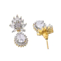 VOJ Gold Adjustable AD Stone Studded Mangalsutra & Earring Sets image 4