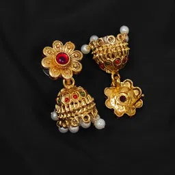 NAGNESHI ART Gold-Plated Artificial Stone-Studded & Beaded Jewellery Set image 2
