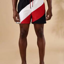 TOMMY HILFIGER Blue Nylon Regular Fit Colour-Block Shorts-picture-0