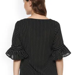Harpa Women Black Striped Top image 3