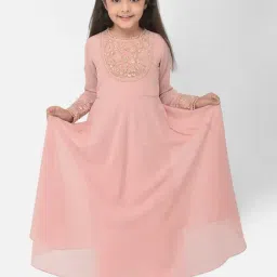 Eavan Kids Pink Embroidered Dress image 5