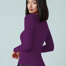 Maheshvi Women Square Neck Long Sleeves Fitted Casual Top image 4