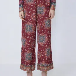 Cover Story Rust Printed Mid rise Trousers-picture-19