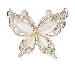 zarmar fashion Women Gold-Toned & White Stone Studded Brooch-picture-35