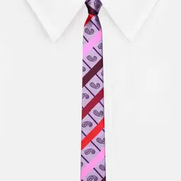 Tossido Men Pink & Red Printed Skinny Tie image 4