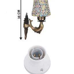 1ST TIME Multicoloured & Multicoloured Printed Metal Traditional Frustum Shaped Wall Lamp image 2