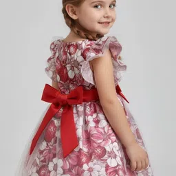 Sangria Girls Printed Pure Cotton Fit & Flare Dress image 5