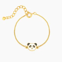 SWASHAA Kids 18KT Gold-Plated Stainless Steel Cuddly Panda Charm Wraparound Bracelet-image-43