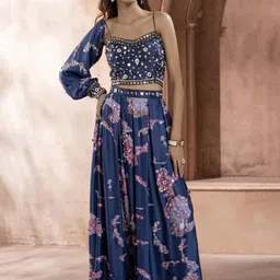 GloballyRonakRBafna Floral Printed Silk Shoulder Straps Jumpsuit-picture-26