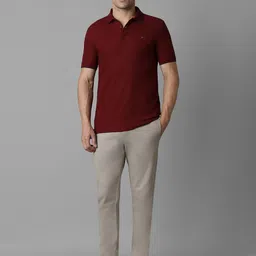 Louis Philippe Sport Men Solid Polo Collar Cotton Slim Fit T-shirt image 5