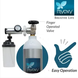 MYOXY Light Weight Portable Oxygen Cylinder for Home Patient with regulator and Trolley (1500 Litres). image 4