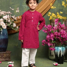 Saka Designs By Sapna Georgette Woven Full Sleeves Floral Embroidered & Sequins Embellished Kurta Pyjama Set - Maroon-picture-19
