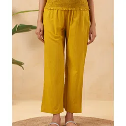 Ikk Kudi by Seerat Cotton Woven Solid High Waist Maternity Pant - Mustard-picture-19