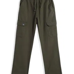 CAVIO Cotton Woven Solid Cargo Pants - Dark Green-picture-37