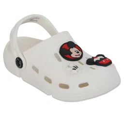 Disney by Yellow Bee Solid Perforated Mickey & Minnie Mouse Clogs With Bow Gloves & Cupcake Charms - White image 3