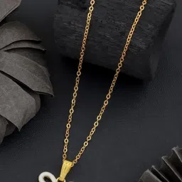 SZN Gold-Plated Floral Shaped Pendant With Chain image 3