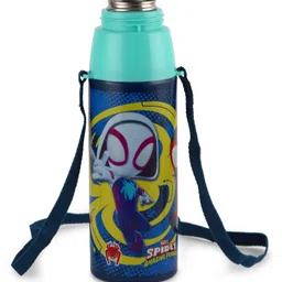 Cello Web Warrior 3 D Print Stainless Steel Insulated Water Bottle Teal Blue - 380 ml image 3