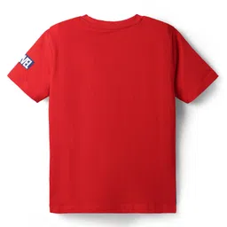 Pine Kids Marvel Single Jersey Knit Half Sleeves T-Shirt & Cut & Sew Short With Avengers Graphics - Red image 4