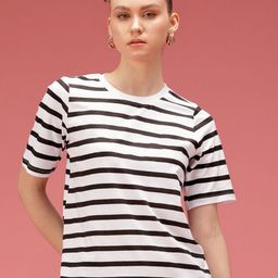 TOGS & TERRE Striped Round Neck Oversized Organic Cotton T-shirt-picture-16