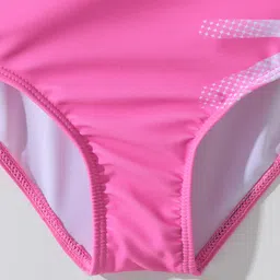 Pine Active Sleeveless  V Cut Swimsuit with Text Print - Pink image 5