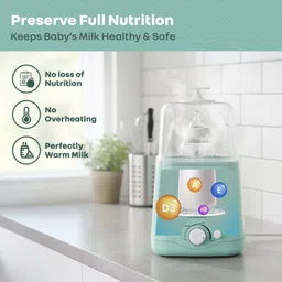 R for Rabbit Hygo Smart Twin Bottle Warmer for Baby 3-in-1 Functionality Built-in Thermostat Anti-Scalding Basket Food Heating Warming Bottles sterilizing Portable (Sea Green) image 5