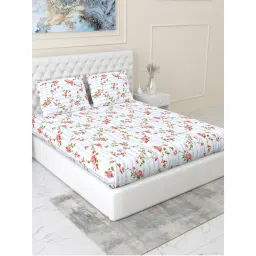 Haus & Kinder Rosaline Stripes 144 Tc Fitted Bedsheet with Pillow Covers-picture-13