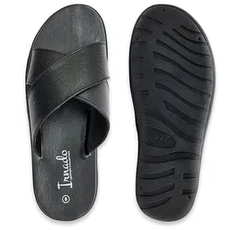 irnado Genuine Leather Men Cross Strap Padded Flip Flop Sandal Airmax Sole Anti Skid Outdoor Casual Summer Beach Comfortable Walking Close Strap Slipper Dailywear image 4