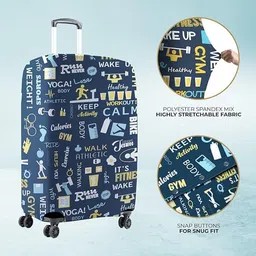 nt creation Polyester Large Protective Luggage Cover – Scratch-Resistant, Water-Resistant, Washable, Easy-Fit, Stretchable Travel Suitcase Protector (Multi, Large) image 3