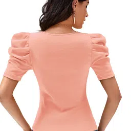 DHRUVIL IMPEX Women Puff Sleeves Top image 3