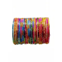 Instyle Forever Set Of 10 Multi Glass Artificial Stones Bangle image 1