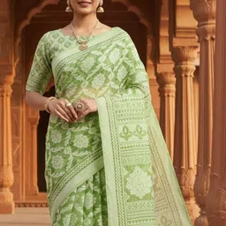 Anouk Rustic Floral Brasso Handloom Chanderi Saree-picture-31