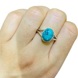 GenZcomplex Brass Turquoise Finger Ring-picture-37