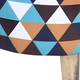 Shadowkart 2Pc Blue Wooden Mudda Pouffe Ottoman image 2