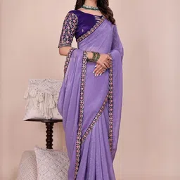 Monira Embellished Embroidered Pure Chiffon Heavy Work Saree image 2
