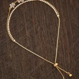 Kushal's Fashion Jewellery Women Cubic Zirconia Gold-Plated Wraparound Bracelet-image-98