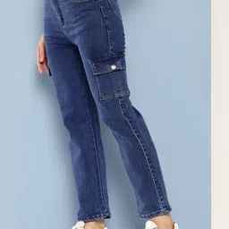 Aarika Girls Comfort Tapered Fit Mid-Rise Heavy Fade Mid-Rise Stretchable Jeans image 5