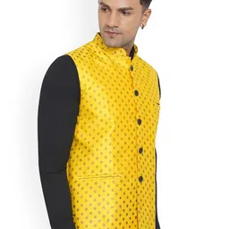 VEERA PARIDHAAN Printed BrocadeNehru Jacket image 4