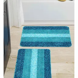 Saral Home Soft Microfiber Anti-Skid Bath Mat Pack of 2 - Blue-image-41