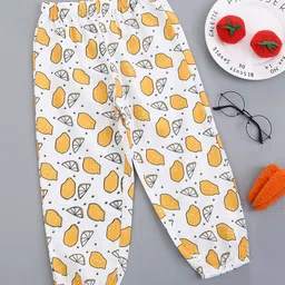 Kookie Kids Full Length Lounge Pant Fruit Print - Yellow-picture-11