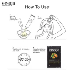 Enega Creme Hair Color With Argan Oil & Green Tea Extract 150 ml - Natural Black 1 image 4