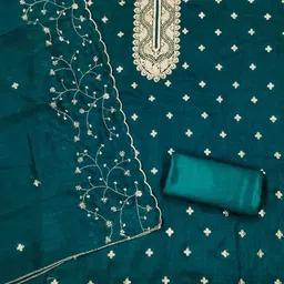 KALINI Sequinned Embroidered Unstitched Dress Material image 3