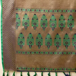 Moda Rapido Ethnic Motifs Woven Design Zari Banarasi Saree With Blouse Piece image 5
