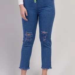 COUTUME COLLECTIONS Women Relaxed Fit Mid-Rise Highly Distressed Stretchable Jeans-image-25