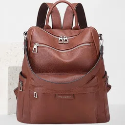 PROARCH Women Medium Contrast Detail Leather Backpack-picture-15