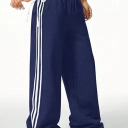 The Roadster Lifestyle Co Striped Mid-Rise Loose Fit Parachute Trousers-image-29