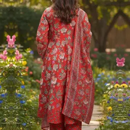 THE FAB FACTORY Women Floral Printed Kurta with Palazzos & Dupatta image 4