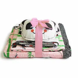 Silverlinen Panda Design 4 Piece Bedding Set - Pink White image 2