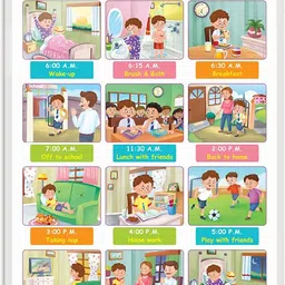 go woo DAILY ROUTINE Early Learning Educational Chart for Kids | 20"X30" inch |Non-Tearable and Waterproof | Double Sided Laminated | Perfect for Homeschooling, Kindergarten and Nursery Students Paper Print-picture-19
