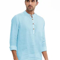 BHUVIKOO Men Blue Kurtas image 2